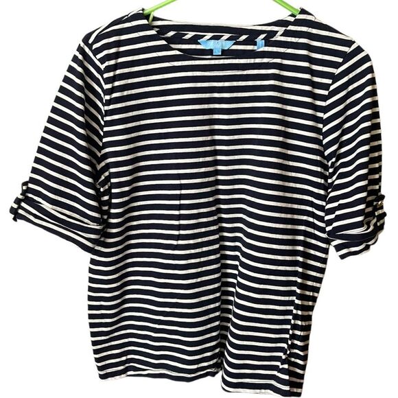 Draper James RSVP size L navy striped Nautical themed top. - Picture 1 of 6